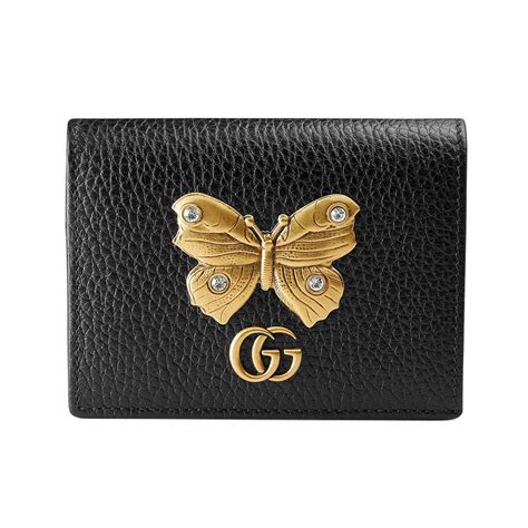 leather card case with butterfly gucci|Gucci Ladies Leather Card Case Wallet With Butterfly.